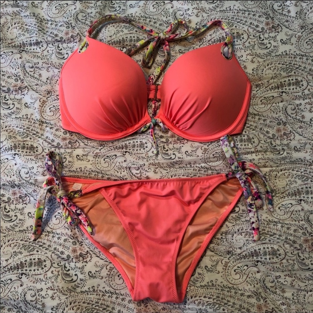 Bright coral Victoria’s Secret Bikini Bathing Suit